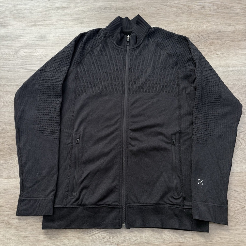 Lululemon Engineered Warmth Full Zip Jacket Black Merino Wool Blend Men Size M